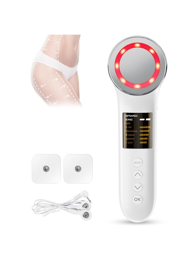 SYOSI 3-in-1 EMS Anti-Cellulite Massager，Ultrasonic Cavitation Machine for Face, Waist, Abdomen, Buttocks, Arms, and Legs – USB Rechargeable Body Shaping Device (White) - Image 1