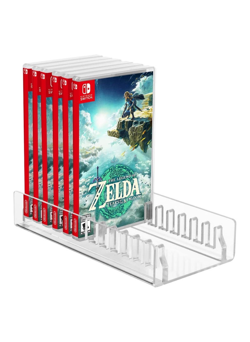 TPGP Acrylic Game Storage Organizer Stand Compatible with Nintendo Switch Game Card Case, Upgraded Switch Game Display Holder Fits up to 12 Games Box - Clear  - Image 1