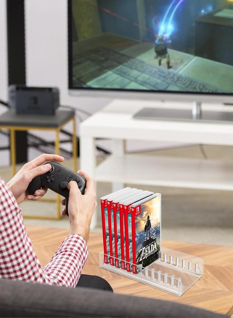 TPGP Acrylic Game Storage Organizer Stand Compatible with Nintendo Switch Game Card Case, Upgraded Switch Game Display Holder Fits up to 12 Games Box - Clear  - Image 4