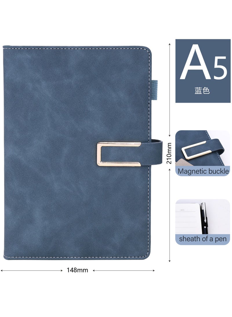 Generic Lined Journal Notebook for Women Men, 192 Pages A5 Hardcover Faux Leather Journals for Writing, Travel, Business, Work & School, College Ruled Notebooks for Note Taking, Diary Notepad (dark blue)  - Image 2