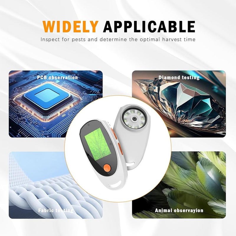 Handheld Digital Microscope 500X Magnification With 2 Inch Color Screen And 8 LED Lights White - Image 5