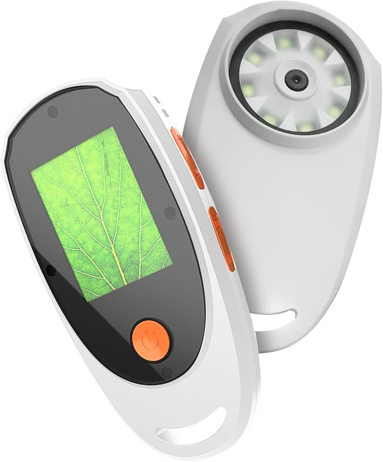 Handheld Digital Microscope 500X Magnification With 2 Inch Color Screen And 8 LED Lights White - Image 1