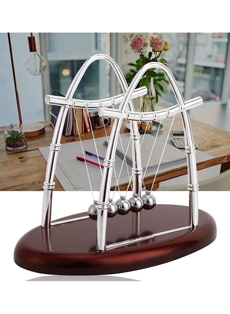 Y&D Newton's Balance Ball, Educational Science Balls Cradle Pendulum Stress Relief Toy Ornament for Home Office Desktop Decor Birthday Gift - Image 2