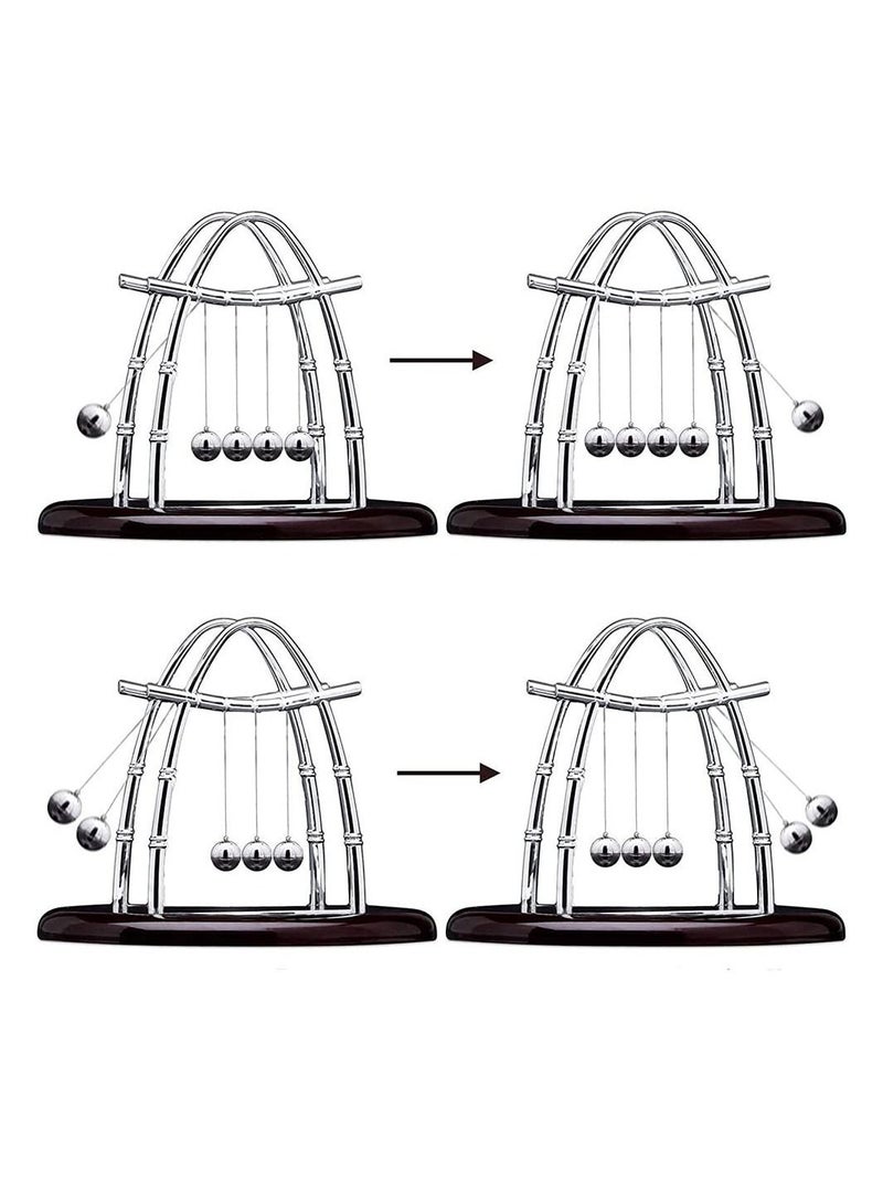 Y&D Newton's Balance Ball, Educational Science Balls Cradle Pendulum Stress Relief Toy Ornament for Home Office Desktop Decor Birthday Gift - Image 3