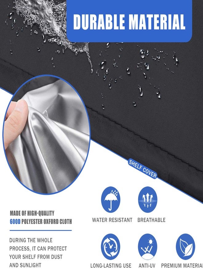 MOLLYAIR غطاء رفوف مقاوم للماء من MOLLYAIR، مصنوع من قماش 600D شديد التحمل ومقاوم للغبار، أغطية رفوف خارجية للأرفف السلكية مزودة بسحاب، مقاس 36 بوصة عرض × 18 بوصة عمق × 54 بوصة ارتفاع، يمكن استخدامه كدفيئة صغيرة، الغطاء فقط - Image 3