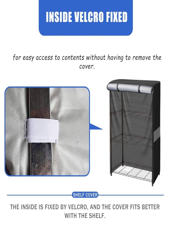 MOLLYAIR غطاء رفوف مقاوم للماء من MOLLYAIR، مصنوع من قماش 600D شديد التحمل ومقاوم للغبار، أغطية رفوف خارجية للأرفف السلكية مزودة بسحاب، مقاس 36 بوصة عرض × 18 بوصة عمق × 54 بوصة ارتفاع، يمكن استخدامه كدفيئة صغيرة، الغطاء فقط - Image 5
