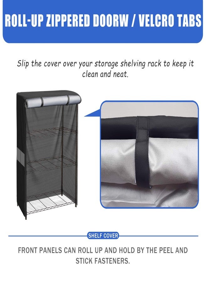 MOLLYAIR غطاء رفوف مقاوم للماء من MOLLYAIR، مصنوع من قماش 600D شديد التحمل ومقاوم للغبار، أغطية رفوف خارجية للأرفف السلكية مزودة بسحاب، مقاس 36 بوصة عرض × 18 بوصة عمق × 54 بوصة ارتفاع، يمكن استخدامه كدفيئة صغيرة، الغطاء فقط - Image 4