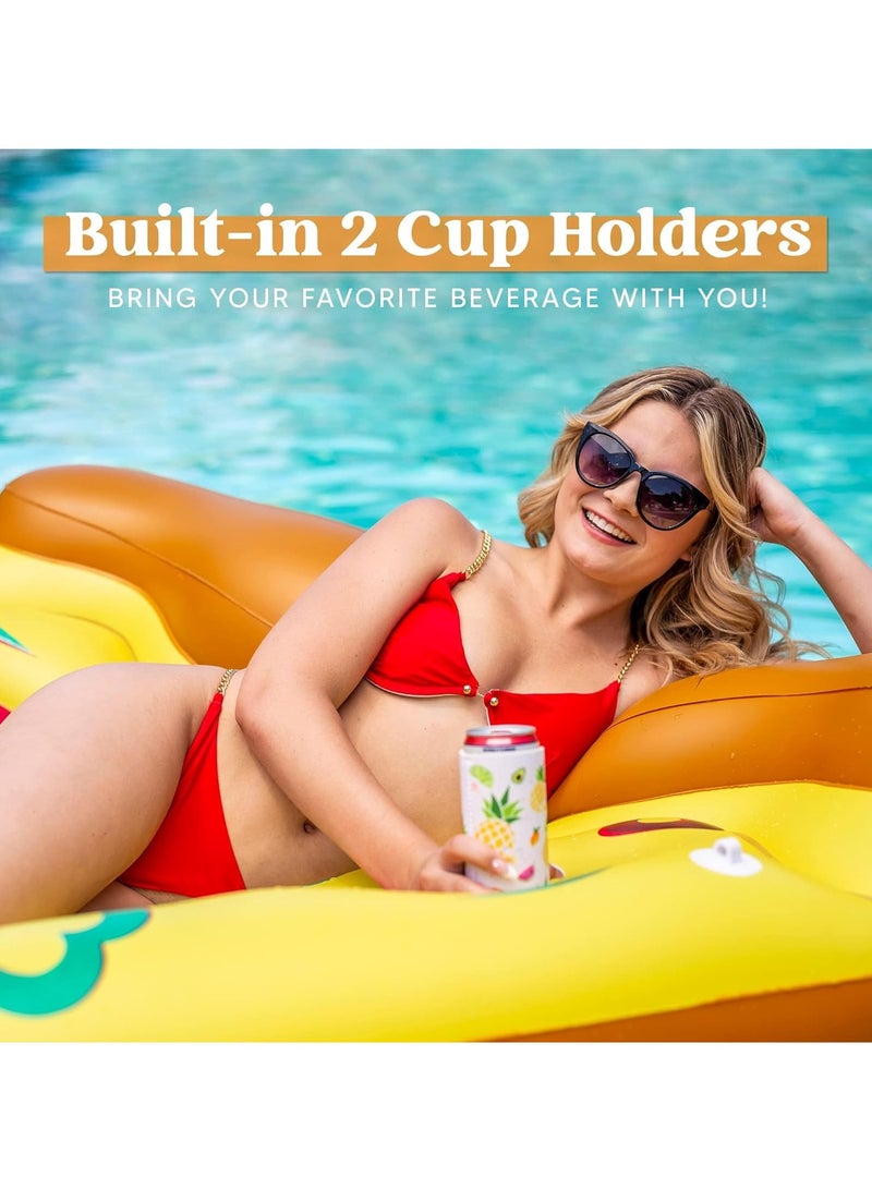 KASTWAVE 1 Pack Giant Inflatable Pizza Slice Pool Float - Extra Large Swim Party Toy with Cup Holders | Fun Summer Pool Raft - Image 2