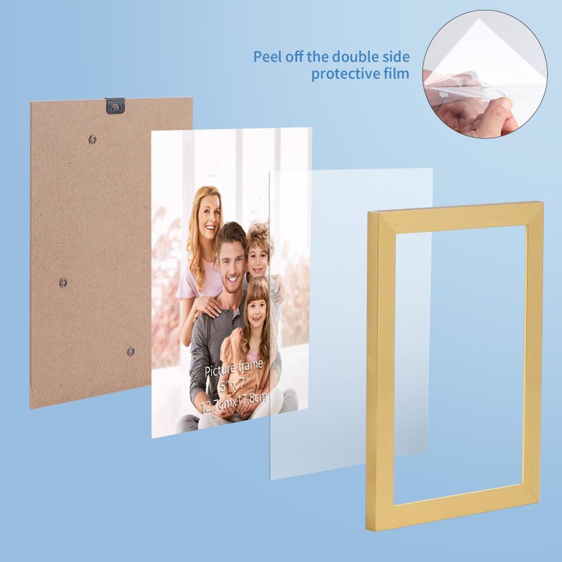 WIFTREY 5x7 Gold Picture Frame Bulk  Multi 5 x 7 Photo Frames for Wall Hanging or Tabletop Display  18 Pack - Image 4