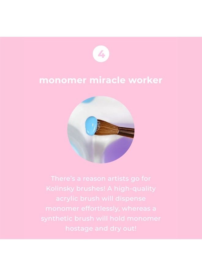 KIARA SKY Pink Crystal Acrylic Kolinsky Nail Brush (10) - Image 5