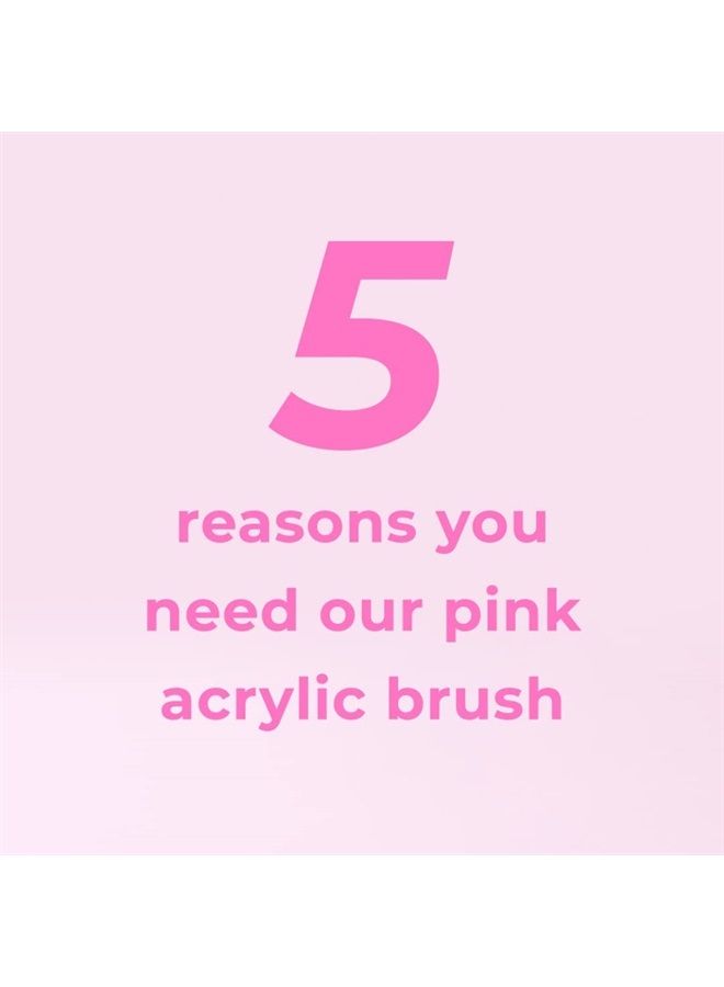 KIARA SKY Pink Crystal Acrylic Kolinsky Nail Brush (10) - Image 2