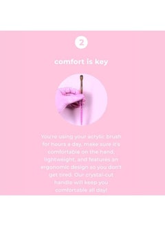 KIARA SKY Pink Crystal Acrylic Kolinsky Nail Brush (10)  - Image 3