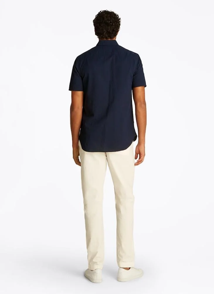 TOMMY HILFIGER Regular Fit Seersucker Short Sleeve Shirt