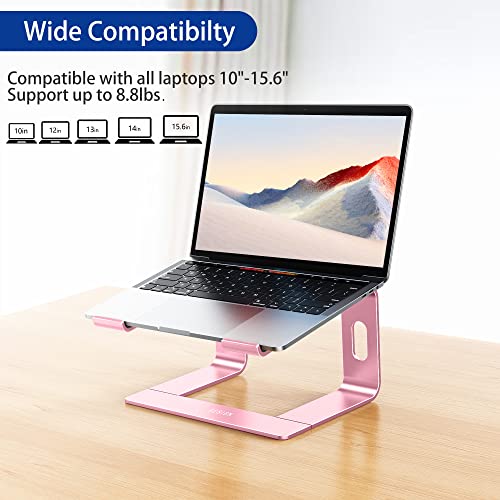 BESIGN LS03 Aluminum Laptop Stand, Ergonomic Detachable Computer Stand, Notebook Holder Compatible with Air, Pro, Dell, HP, Lenovo More 10-15.6" Laptops, Pink - Image 3