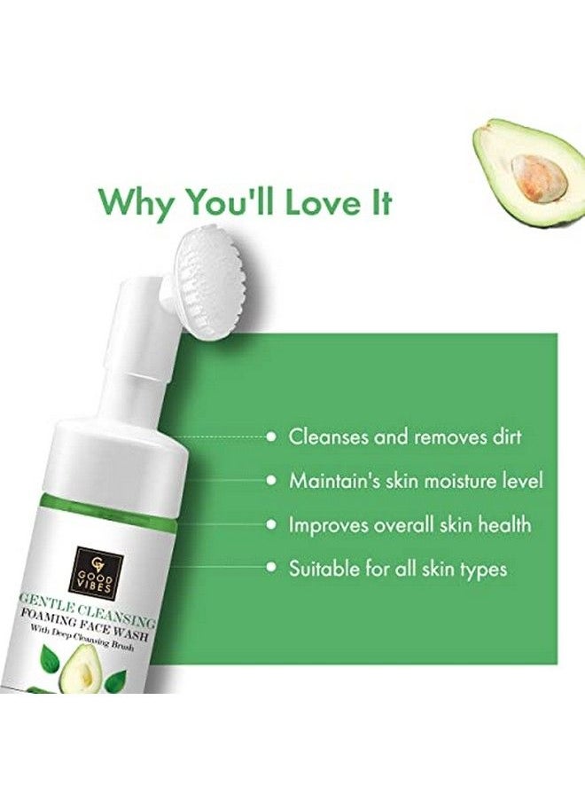 Avocado Gentle Cleansing Foaming Face Wash With Deep Cleansing Brush 150 Ml | Helps Remove Impurities Moisturizing Hydrating Cleanser For All Skin Types | No Parabens & Sulphates
