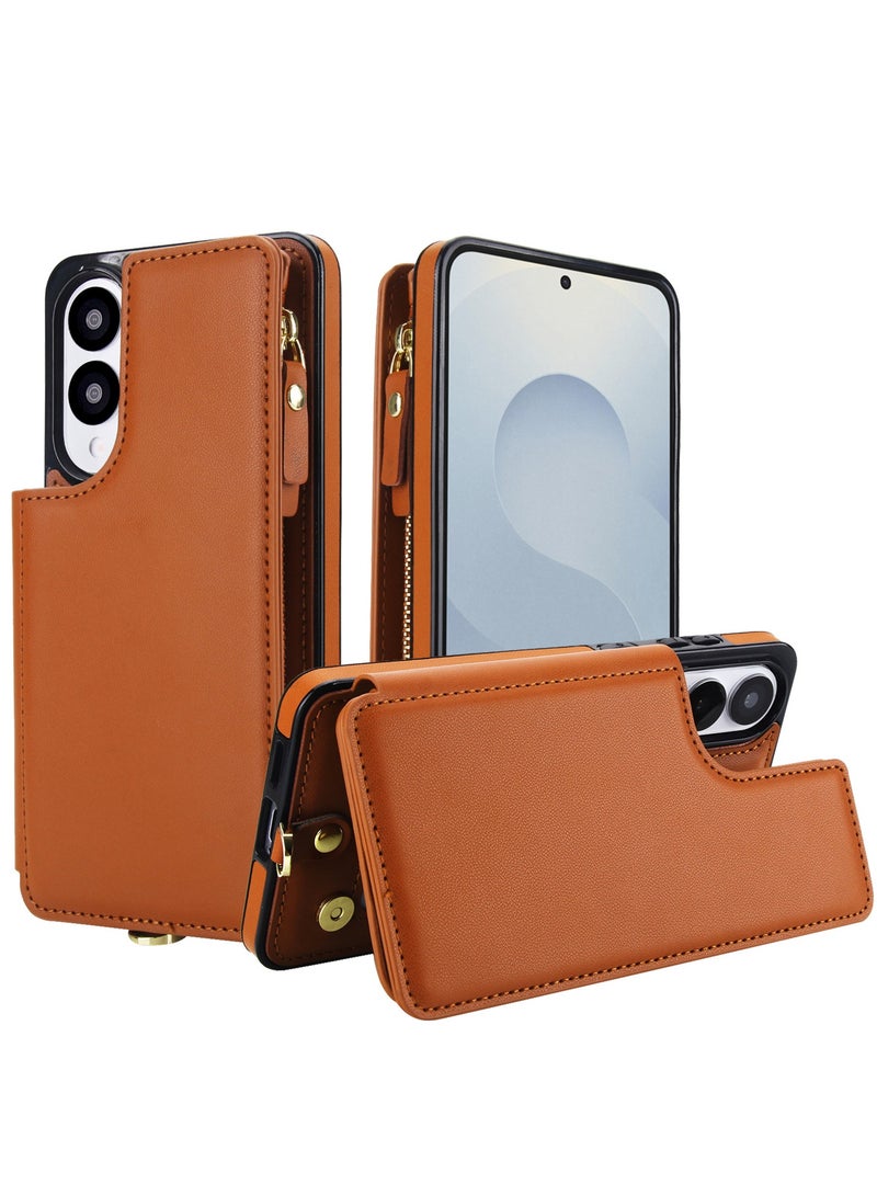 عام غطاء هاتف سامسونج جالكسي إس25 إيدج 5G - غطاء محفظة مع واقي شاشة زجاج مقوى وحزام معصم/كتف، حامل بطاقات مانع لـ RFID، موديل 2025 مقاس 6.66 بوصة للنساء. - Image 2