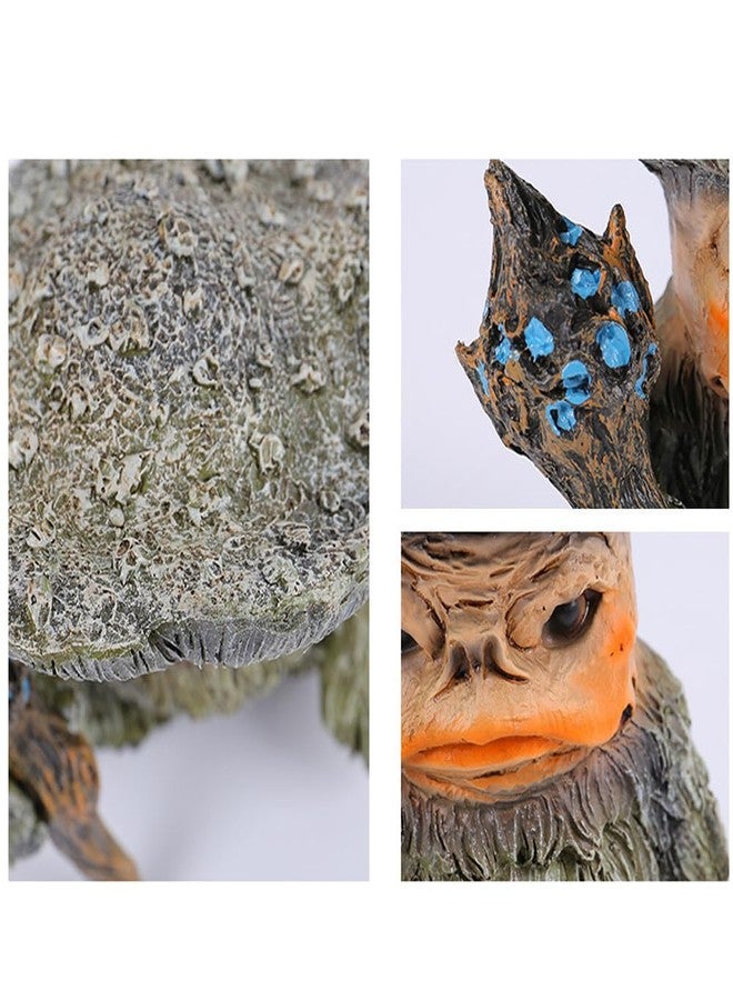 QIAOIDEA Forest Wizard Troll Figurine - 5.4" Resin Garden Gnome Statue with Staff, Tree Spirit Decor for Indoor Outdoor, Fantasy Shelf Decoration, Handmade Mythical Creature Sculpture for Home & Office - Image 3