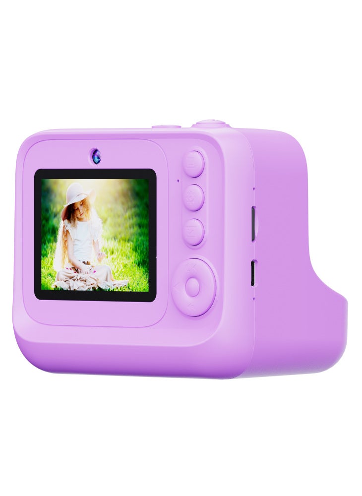 طابعة صور Z12 صغيرة عالية الدقة ثنائية العدسات، مقاس 2.4 بوصة، مزودة بكاميرا فورية للأطفال، مع بطاقة TF سعة 32 جيجابايت - أرجواني - Image 2