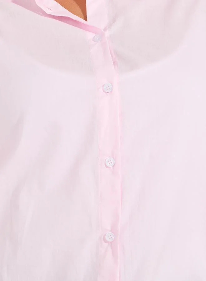 Styli Plus Size Solid Button Through Oversized Shirt
