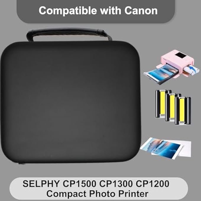SELPHY CP1300 INK & PAPER SET & CARRYING CASE,VALUE PACK KP-108IN COLOR INK AND PAPER SET AND HARD CASE COMPATIBLE FOR SELPHY CP1300 CP1500 CP1200 WIRELESS COMPACT PHOTO PRINTER,SELPHY ACCESSORY - Image 3