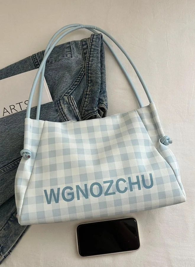 Take Two Blue Gingham Shoulder Bag
