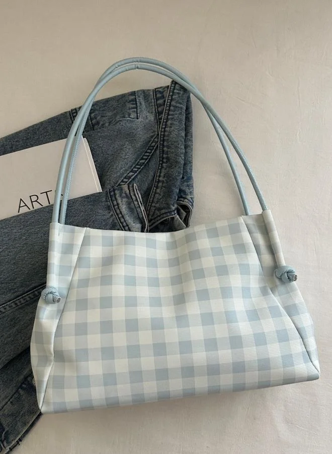 Take Two Blue Gingham Shoulder Bag