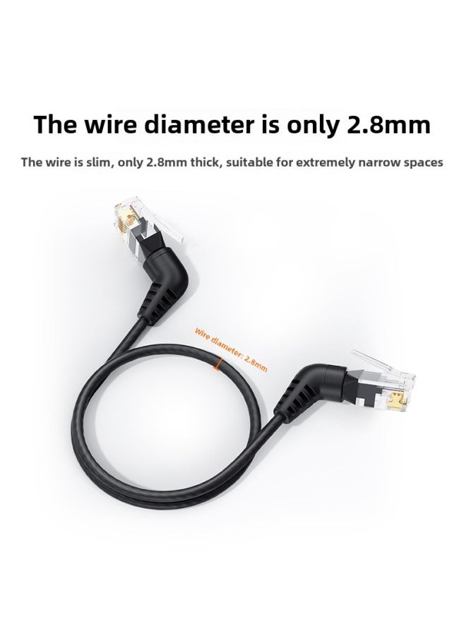 Generic Cat6a Super Class 6 Network Cable Elbow Rotation 10G 10 Gigabit Finished Jumper Pure Copper 360 Degree Cat8RJ45 Thin Wire-Color:Black Cat8-Line Length:5 M  - Image 5