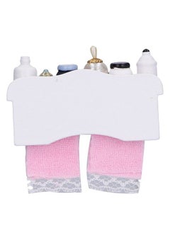 Zerodis Dollhouse Wooden Towel Rack Bottles 1:12 Simulation Miniature Furniture Model Toy For Dollhouse Bathroom Decoration Accessories  - Image 5
