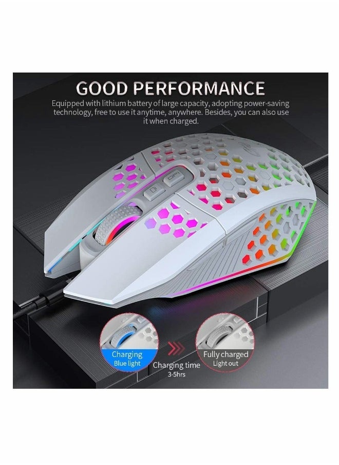 Generic Mouse, Wireless Gaming Mouse Lightweight Rechargeable USB Mouse with 8 keys Back-to-desktop Button 3 Adjustable DPI Levels 4 Modes  - Image 2