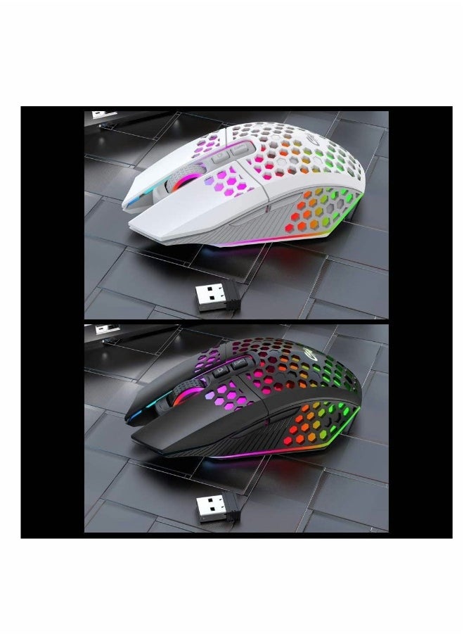 Generic Mouse, Wireless Gaming Mouse Lightweight Rechargeable USB Mouse with 8 keys Back-to-desktop Button 3 Adjustable DPI Levels 4 Modes  - Image 3