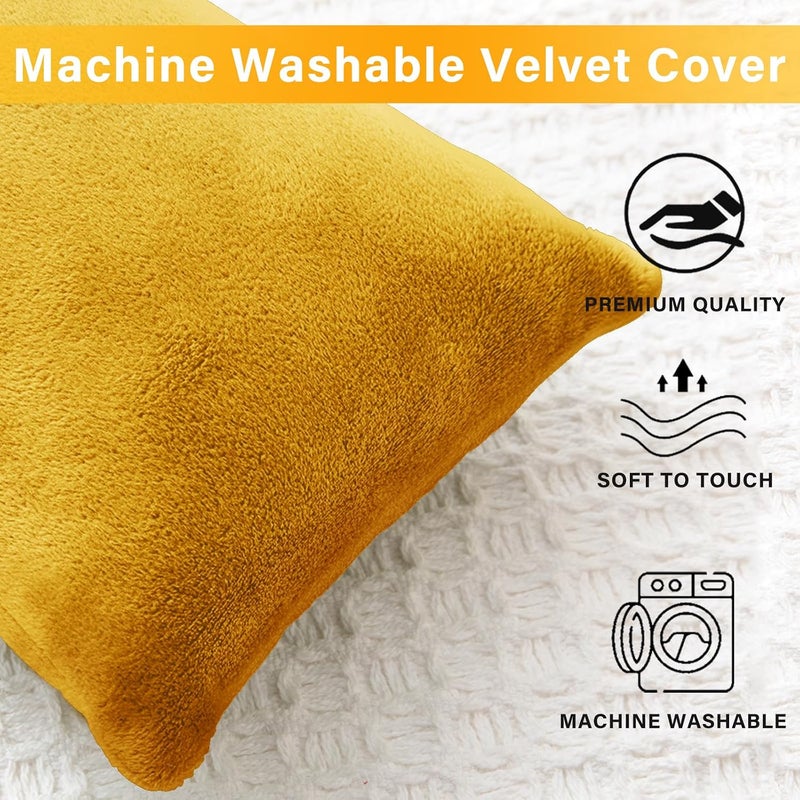 1 MIDDLE ONE 2 Pack Small Pillow, Memory Foam Mini Pillow 11 X 7 Inches for Travel, Sleeping, Nap and Neck, Knee, Lumbar Support, Tiny Cushion for Pet, Dogs (Golden Yellow) - Image 4