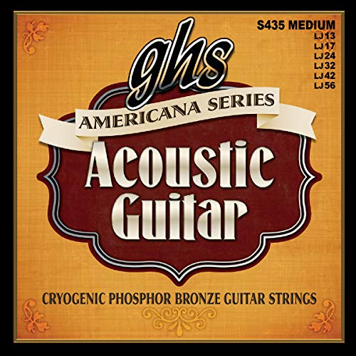 GHS Strings S435 Americana Series Phosphor Bronze Acoustic Guitar Strings, Medium (13-56) - Image 1