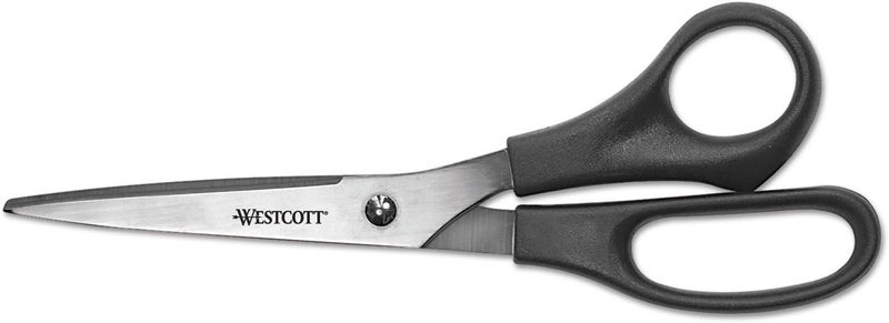 Westcott 8 Straight All Purpose Scissors Black 3Pack - Image 1