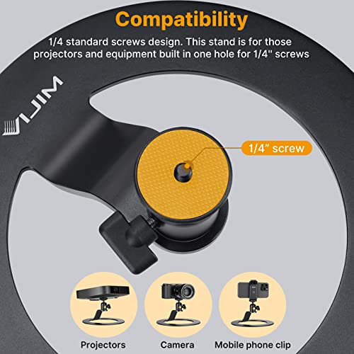 jusmo Aluminum Desktop Projector Stand w Ballhead Angle Adjustment, Table Projector Stand Adjustable Tilt for Nebula, XGIMI, VANKYO, BenQ, PVO, TMY, AuKing and Most LCD/DLP Video Projectors - Image 5