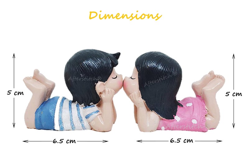 AFTERSTITCH Kissing Couple Smiley Showpiece Pair of 2 Kissing Baby Cute Home Decoration Showpiece Love Pair Valentine’s Day Gift for Girlfriend Boyfriend Husband Wife (Design 2) - Image 4