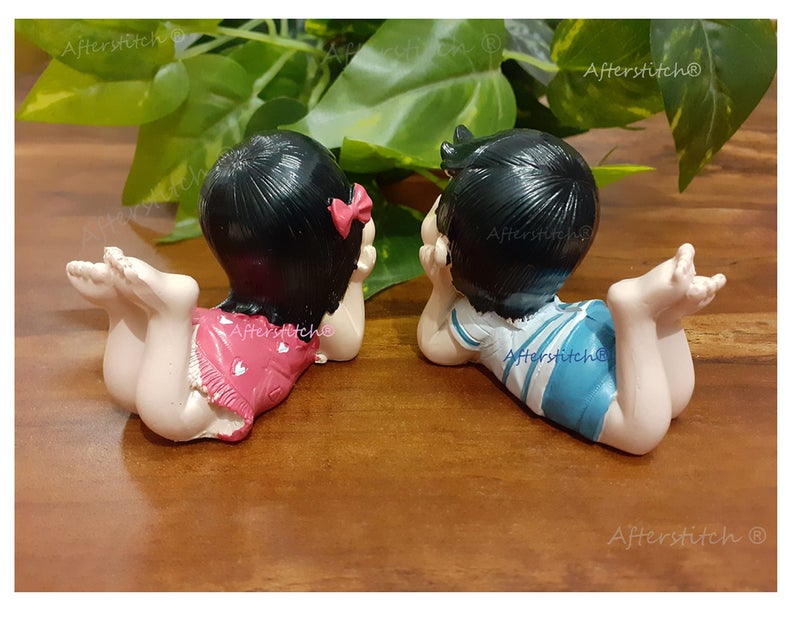AFTERSTITCH Kissing Couple Smiley Showpiece Pair of 2 Kissing Baby Cute Home Decoration Showpiece Love Pair Valentine’s Day Gift for Girlfriend Boyfriend Husband Wife (Design 2) - Image 5