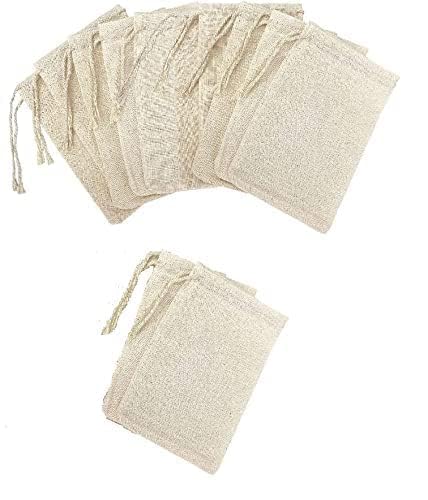 WUD Empty Tea Bags Reusable Muslin Cloth 12pieces Size 3x4inch for Loose Leaf Tea, Coffee Brew Bags - Image 2