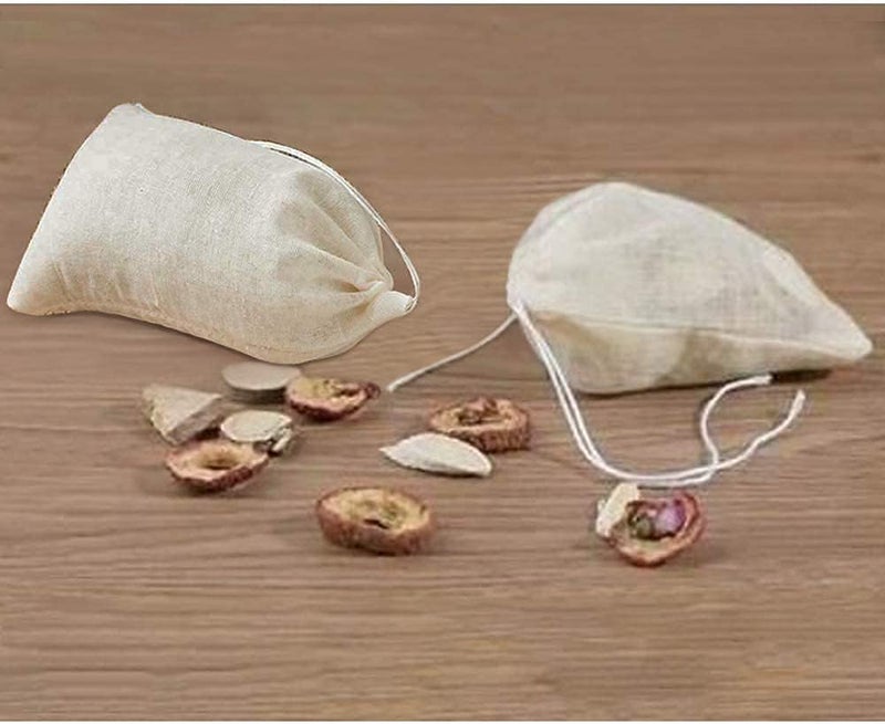 WUD Empty Tea Bags Reusable Muslin Cloth 12pieces Size 3x4inch for Loose Leaf Tea, Coffee Brew Bags - Image 4