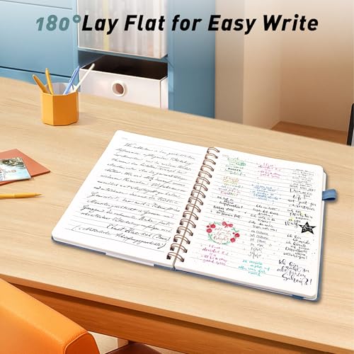 LEAGIM Lined Spiral Journal Notebook for Women & Men, College Ruled Hardcover Notebook for Work & Note Taking, Journals for Writing, 100 GSM, Business, School, 140 Pages, A5(5.8"x8.5") - Green - Image 3