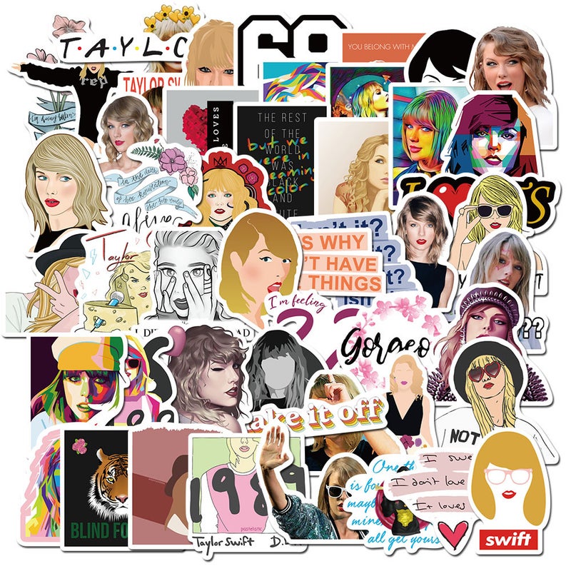 Generic 50pcs Taylor Swift Album Stickers, Waterproof DIY Luggage Guitar Notebook AZ148