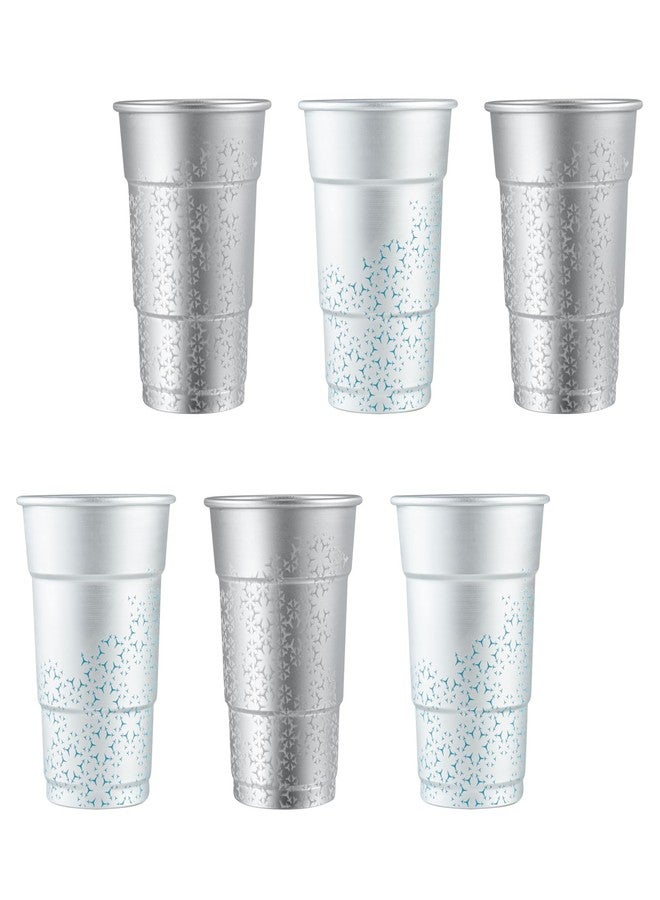 Restaurantware-Saving Nature 16 Ounce Drinking Cups, 4 Color-Changing Metal Cups - Reacts To Cold Liquids, Reusable, Aluminum Disposable Party Cups, Stylish, For Home, Party, And More - Image 1