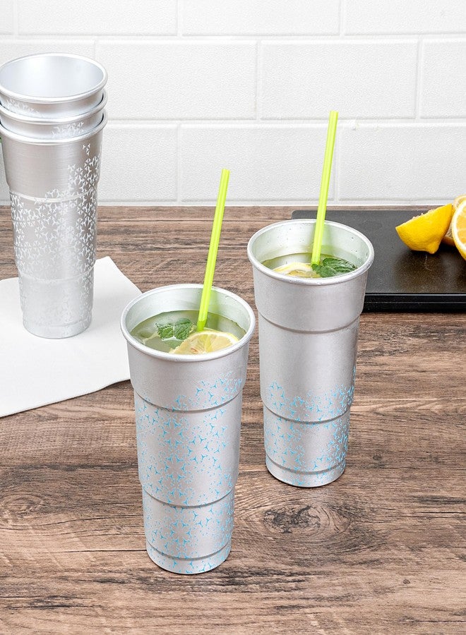 Restaurantware-Saving Nature 16 Ounce Drinking Cups, 4 Color-Changing Metal Cups - Reacts To Cold Liquids, Reusable, Aluminum Disposable Party Cups, Stylish, For Home, Party, And More - Image 3