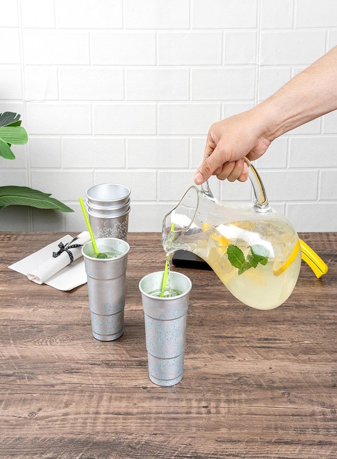 Restaurantware-Saving Nature 16 Ounce Drinking Cups, 4 Color-Changing Metal Cups - Reacts To Cold Liquids, Reusable, Aluminum Disposable Party Cups, Stylish, For Home, Party, And More - Image 4