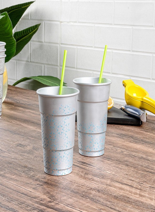 Restaurantware-Saving Nature 16 Ounce Drinking Cups, 4 Color-Changing Metal Cups - Reacts To Cold Liquids, Reusable, Aluminum Disposable Party Cups, Stylish, For Home, Party, And More - Image 5