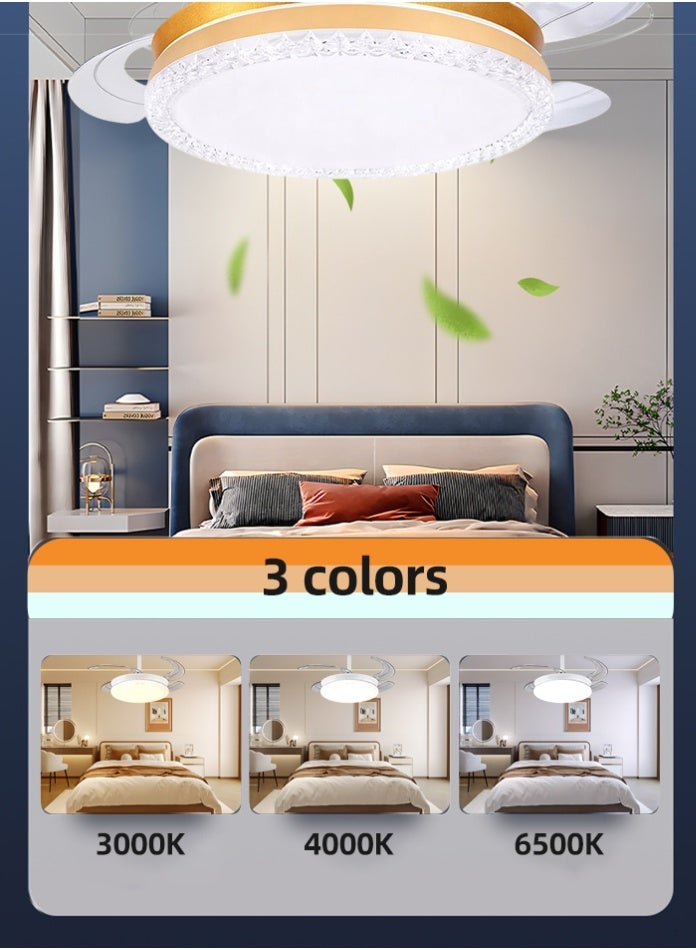 MODI 72W LED Ceiling Fan with Light, 3 Color Lighting & Remote Control – Modern Chandelier for Living Room & Bedroom - Image 3