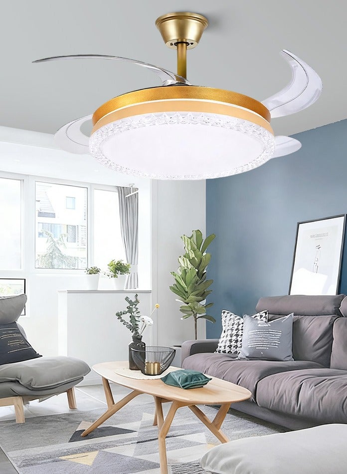 MODI 72W LED Ceiling Fan with Light, 3 Color Lighting & Remote Control – Modern Chandelier for Living Room & Bedroom - Image 1