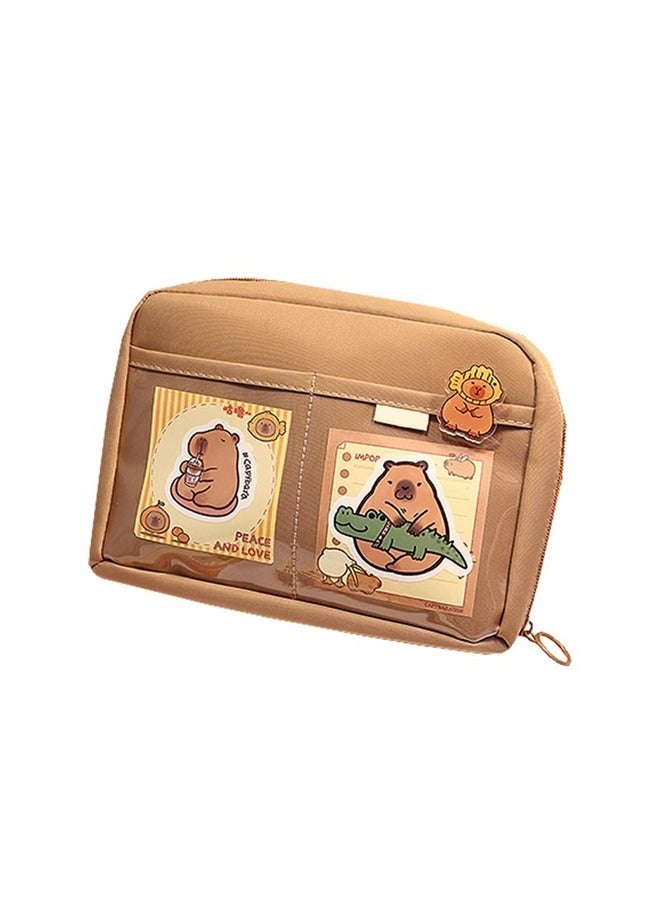 general Capybara Pencil Case 12 Layer Large Capacity Durable Stain Resistant for Elementary Middle High School Students - Image 1