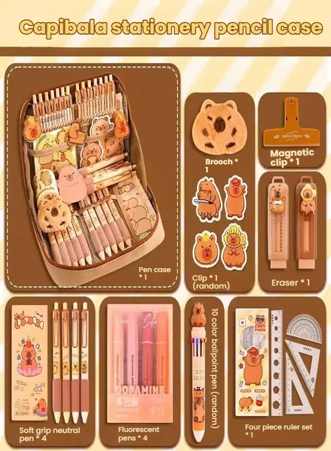 general Capybara Pencil Case 12 Layer Large Capacity Durable Stain Resistant for Elementary Middle High School Students - Image 3