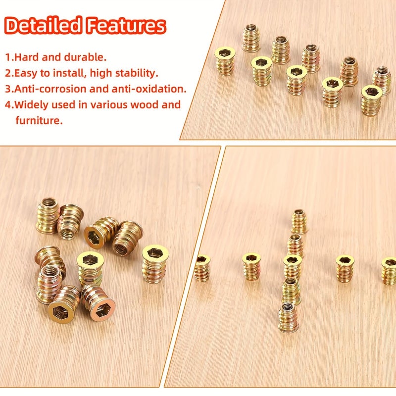 50 Pcs M6 X 25mm Hex Socket Insert Bolts Furniture Screws Fasteners Connector Nuts - Image 4