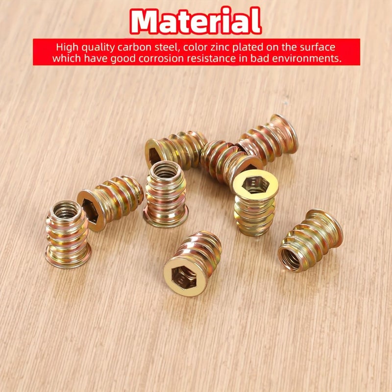 50 Pcs M6 X 25mm Hex Socket Insert Bolts Furniture Screws Fasteners Connector Nuts - Image 3